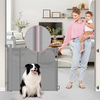 Extra Brede Intrekbare Traphekje met Versteviging voor Baby en Huisdier tot 142 cm