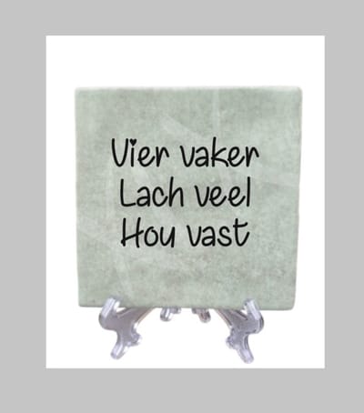 Spreek tegel, Tegeltje met tekst Vier vaker, Lach Veel, Hou Vast, Tekst tegeltje, Tegeltje, Bedrukt tegeltje, Cadeau, XLX®