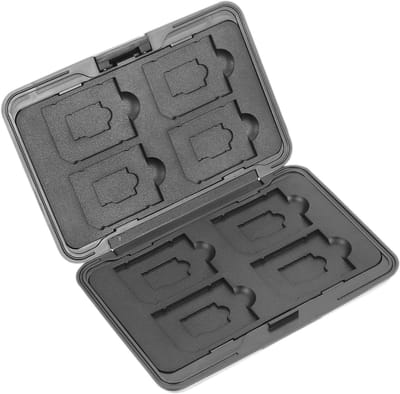 Geheugenkaarthouder - Kaartopslag - Geheugenkaarten Beschermen - Compact Draagbaar Ontwerp - 11 x 7 x 2 cm - Zilver
