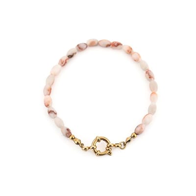Bijoutheek Armband (Sieraad) Kralen Ovaal Fijn White Mix
