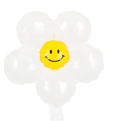 Folieballon witte bloem, Beterschap, aankleding, Decoratie 40 cm Kindercrea