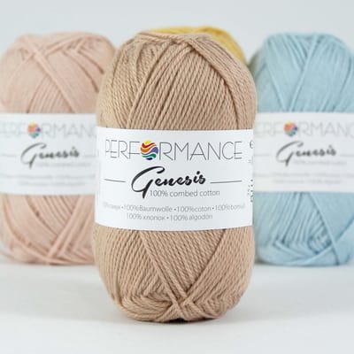 Genesis beige 2032 - 5 bollen gekamd katoengaren - pendikte 3,5 a 4mm