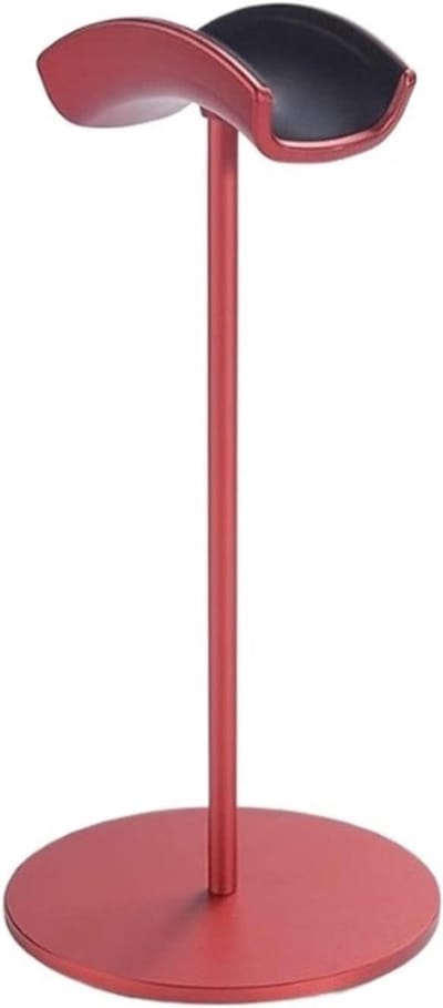 Hoofdtelefoon Houder - Koptelefoon standaard - Bureau organiseren - Stevige metalen basis - 12x24.5 cm - Rood
