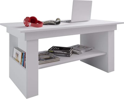 Woonkamertafel - Salontafel uitschuifbaar - Woonkamer inrichten - Hoogte verstelbaar - 115 x 58 cm - Wit