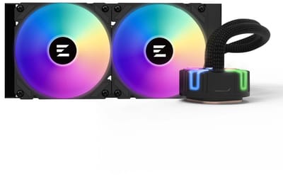 Zalman Reserator5 Z24 ARGB Black, CPU Liquid Cooler 240mm Radiator (2 x 120 mm ARGB Fan), ARGB pump, Dual Blade Pump
