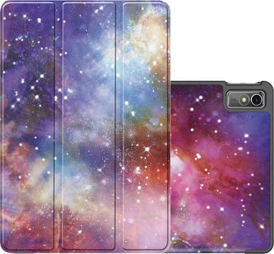 Hoes - Geschikt voor Lenovo Tab M10 5G - Dun & Stevig - Trifold Bookcase - Hard Cover - Hardcover Book Case - Tablet Hoesje - Galaxy