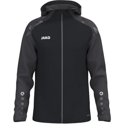 Jako Sonic Jas Met Kap Kinderen - Zwart / Antraciet | Maat: 128