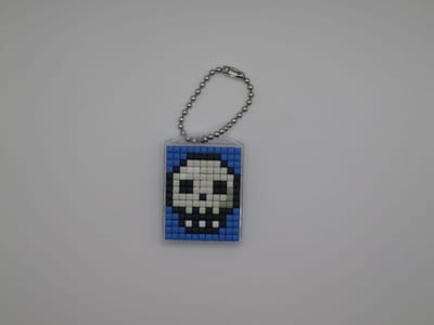 Sleutelhanger, Doodshoofd, Pixels, Halloween