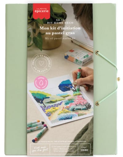La Petite Epicerie DIY HOME DECOR KIT "MY OIL PASTEL INITIATION KIT/MIJN OLIEPASTELKIT INITIATIEKIT" 360g H15xW21xL3cm| Creatieve | Hobbyset | creatief startpakket | kinderen en volwassenen