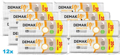 Demak’Up Sensitive Wattenschijfjes – 12 x 72 Stuks – Zacht & Pluisvrij – 100% Katoen – Voor Gevoelige Huid