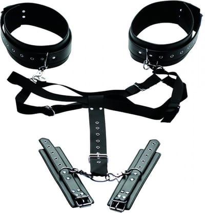 Master Series Easy Access Bondageharnas Met Hand- En Enkelboeien