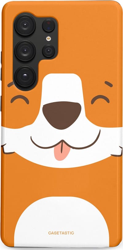 Casetastic hoesje geschikt voor Samsung Galaxy S25 Ultra - Dubbellaagse bescherming - Knuffelkopjes vos - Fashion Case - Oranje Wit