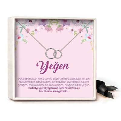 Pera Jewelry - 925 sterling zilveren Twee Ringen ketting - Yeğen – Kız Kardeş 2 - Collier - Ketting Dames - Ketting met Hanger
