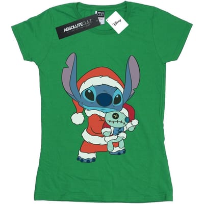Disney Dames/Dames Lilo And Stitch Kerst Katoenen T-Shirt (Iers Groen)