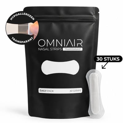 OMNIAIR Neusstrips Daily - Nose Strips - Anti snurk - Neuspleisters - Neusspreider - Slaappleisters - Transparant (30 Stuks)