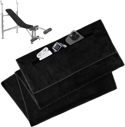 Fitnesshanddoek - Sporthanddoek Gymhanddoek - Sport & Outdoor - Met Ritsvak - 120 x 50 cm - Zwart