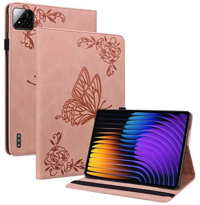 Coverup Tablethoes geschikt voor Xiaomi Pad 7 (Pro) / Pad 8 (Pro) Hoesje - Vlinders Book Case - Roze