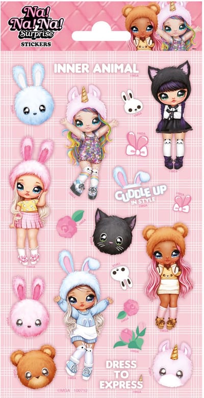 Funny Products Stickers Na!na!na! Surprise Papier Roze 15 Stuks