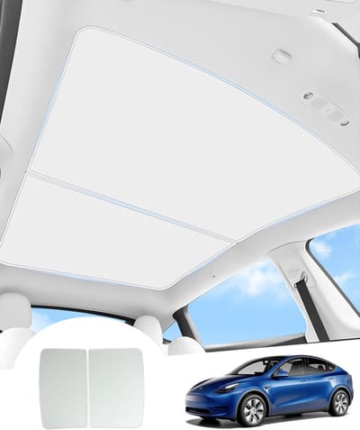 Famanu – Zonnescherm voor glazen dak - isolerende en reflecterende zonwering voor 2021–2024 modellen - uv-bescherming en warmtewerend zonder doorhangen