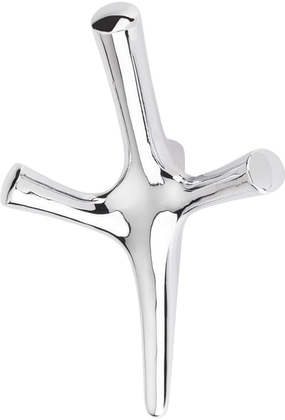 SOTECH Kapstokhaak TRICORNO Hoogte: 157 x Breedte: 106 mm Gepolijst chroom, moderne kapstokhaak van gegoten zink, stabiele wandhaak ook voor handtassen