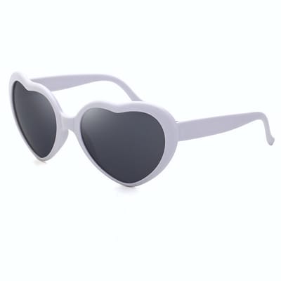 DAEBAK Kleurvolle Magische vrouwen hartjes zonnebril in hart vorm [White / Wit] Festival Sunglasses dames