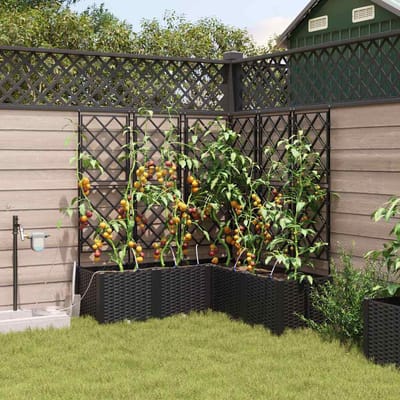 vidaXL - Plantenbak - 5 - st - Zwart - 120 - x - 120 - x - 142 - cm - PP