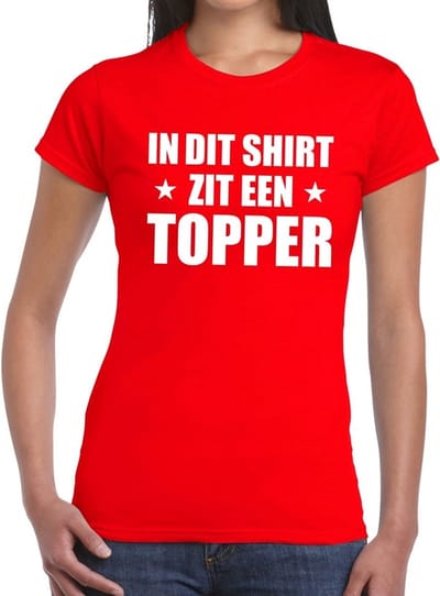In dit shirt zit een Topper t-shirt rood voor dames - Toppers kleding XS