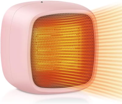 Kleine Draagbare Elektrische Kachel 800W PTC Snelle Verwarming 2 Standen Veilige Binnenverwarming Voor Kantoor Slaapkamer En Woonkamer Roze Compacte Verwarming