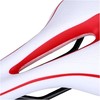 Fietszadel - Racezadel Gel - Comfortabel Fietsen - Ademend Hol Ontwerp - 27 cm Lengte - Wit Groen