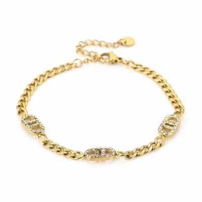 Bijoutheek Armband Good Life Witte Stenen Goud