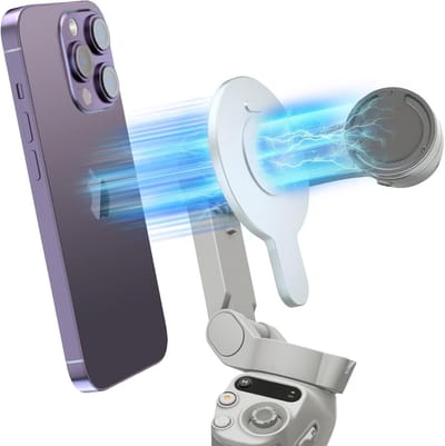 Magnetische telefoonhouder met basis, geschikt voor DJI OM 7P/7/6/5/4/4 SE gimbal, ideaal voor smartphone-accessoires en stabilisatoren in zilver metallic