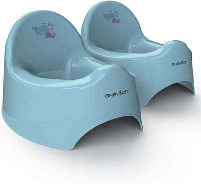 Nautilus antislip kindertoiletten - nachtpot voor kinder - wc-bril potje meisjes anatomie - jongens babyaccessoires Blauw Set 2 stuks