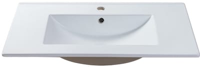 Vente-unique Rechthoekige keramische wastafel - Wit - 81 x 46,5 cm - MOTIAC