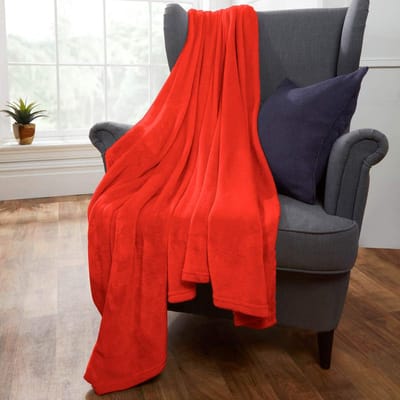 Zachte Fleece Deken - Koraal met Oranje en Rode Tint, 120 x 150 cm