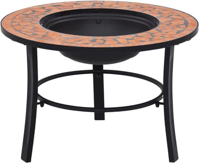 Mozaïek Vuurplaats - Terracotta Tuinhaard - Sfeervol Buitenleven - Met Drie Poten - 68 cm - Terracotta