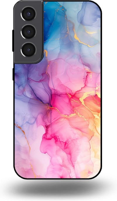 Smartphonica Telefoonhoesje geschikt voor Samsung Galaxy S22 met marmer opdruk - TPU backcover case marble design - Regenboog geschikt voor Samsung Galaxy S22