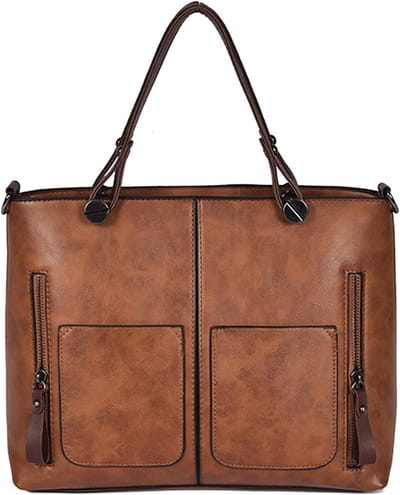 Vintage Handtas voor Vrouwen - Grote Schoudertas met Top Handvatten en Crossbody mogelijkheid