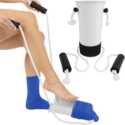 Daity Sokkenaantrekhulp - Gemakkelijk aan- en uittrekken van sokken met schuifclip - Hulpmiddel voor het aan- en uittrekken van sokken - Geschikt voor senioren, ouderen, zwangere vrouwen en diabetici - Hulpmiddel voor het uittrekken van sokken