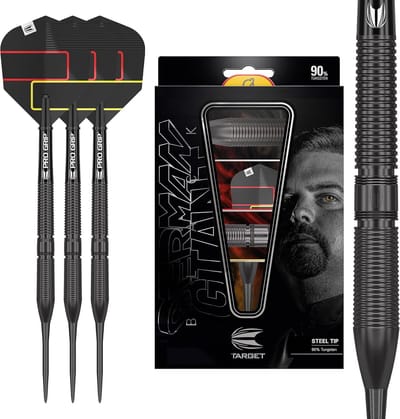 Target Darts Gabriel Clemens Black Edition Steel Tip Darts 21G - 90% Wolfraam Barrel met Nano Grip Technologie - Pro Grip Shafts en Pro Ultra Flights - Zwarte Storm Nano Punten