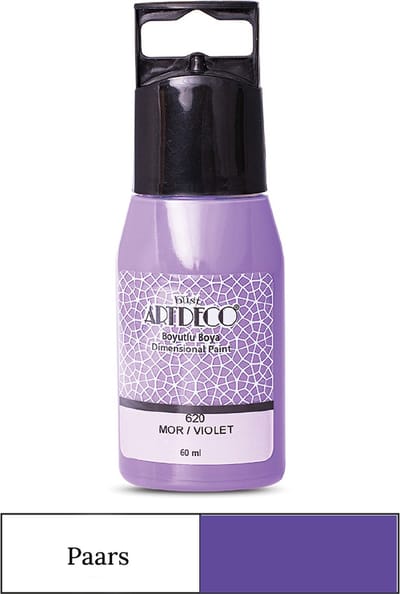 Artdeco Dimensional Paint, Relief Paint, Dimensional Fabric Paint, 3D Liner - 3D Verf - 3D Paint, Textuurschilderen, Reliëf Schilderen, Metallic Kleuren - Stof, Glas, Keramiek, Karton, Metaal, Papier, Steen - 50 ml-Paars