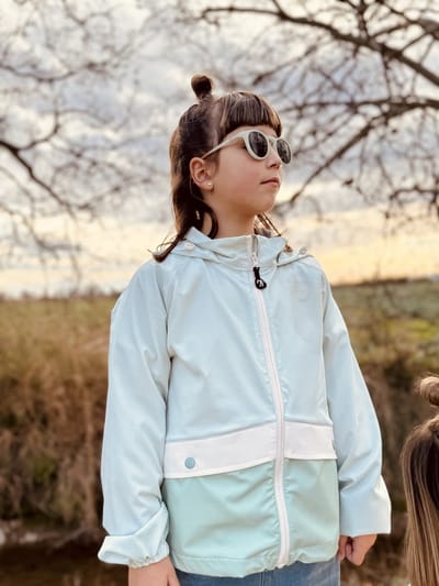 Ducksday - Jas - Windstopper - Waterafstotend - Unisex - Breeze - Muntgroen - herfst - Back to school - 92/98 - 2 jaar