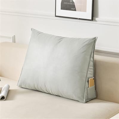 Wigkussen - Lendensteun - Comfortabel Lezen - Ergonomisch Ontwerp - 80 x 50 cm - Zilver