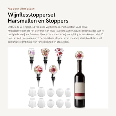 Dailygoods- Wijnflesstopperset 15-delig - Roestvrij Stalen Flessenstop - Harsmallen - Geometrische Stopper - Thuisbaraccessoires - Siliconen Afdichting - Wijnstopper