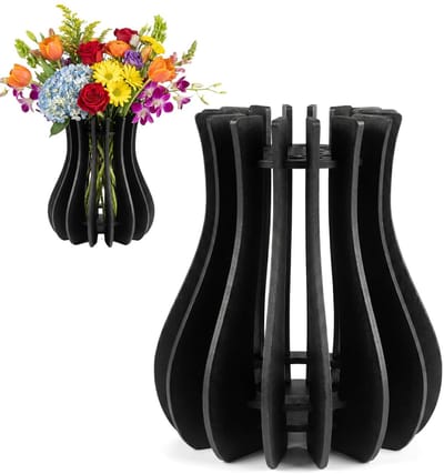 Vaas voor bloemen, doe-het-zelf houten vazen, bloemen, houten vazenset als bouwpakket, doe-het-zelf houten bloemenvazen, bouwset voor boeket, kersenbloesems, rozen, tulpen, lotus, huisdecoratie
