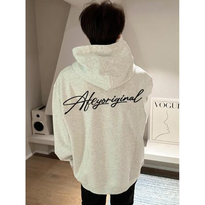Zwarte Trui met Letterprint Mannen Dragen Hoodies in Herfst en Winter Jassen. XXL beige