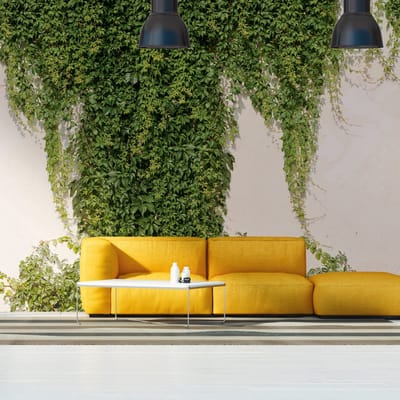 Fotobehang Profhome 392271-GU vliesbehang hardvinyl warmdruk in reliëf glad 3D mat groen crèmewit 3,71 m x 2,8 m