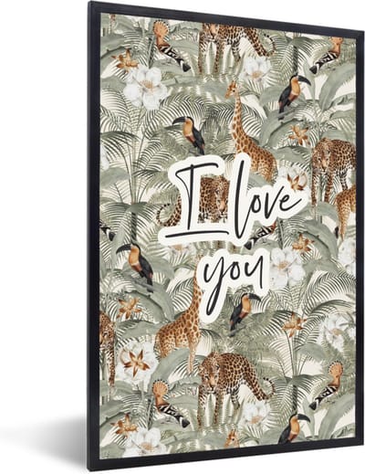 Fotolijst incl. Poster - Liefde - Quotes - Koppel - I love you - Spreuken - 40x60 cm - Posterlijst