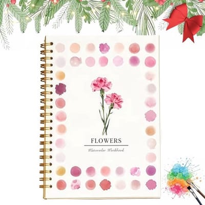 ECTEATOY® Werkboek voor beginners met aquarelverf - Inclusief 12 verven en penselen - Kleurboek voor kinderen en tieners - Benodigdheden en cadeaus voor knutselen en tekenen