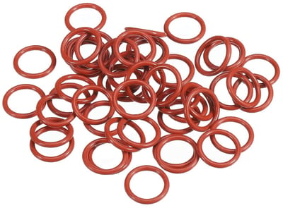 Siliconen O-ring 16 mm OD 12 mm ID 2 mm breedte, 50 stuks metrische VMQ vervangende afdichting voor het repareren van sanitaire compressorventielen, rood