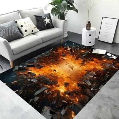 3D Vulkaan Lava Magma Tapijten Tapijt voor Slaapkamer Decor Woonkamer Grote Oppervlakte Tapijten Bedzijde Antislip Vloermat Huis Entree Deurmat 120*160cm